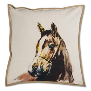 20" Canvas Horse Head Pillow