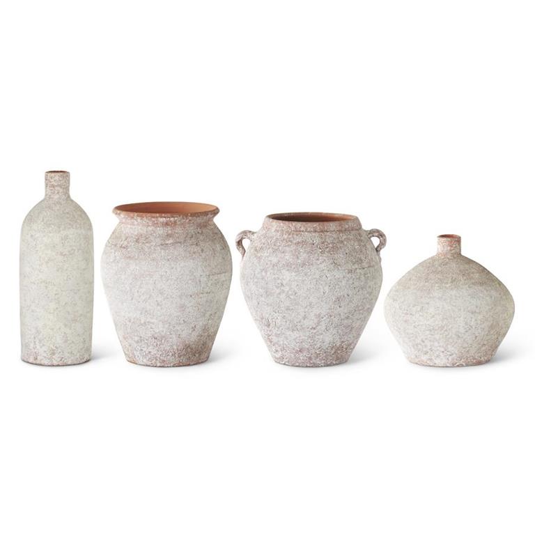 Distressed White Ceramic Vase