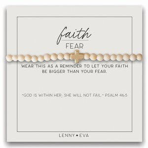 Faith Over Fear Bracelet - Jasper Gold