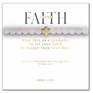 Faith Over Fear Bracelet - Rose Quartz