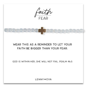 Faith Over Fear Bracelet - White Agate