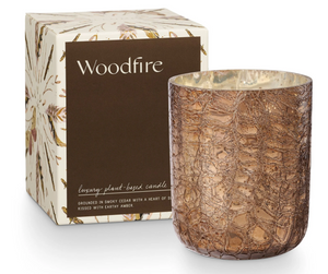 Woodfire Boxed Crackle Glass Candle
