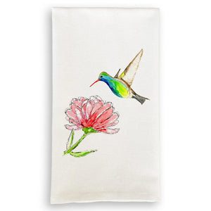 Hummingbird with Flower Dish Towel