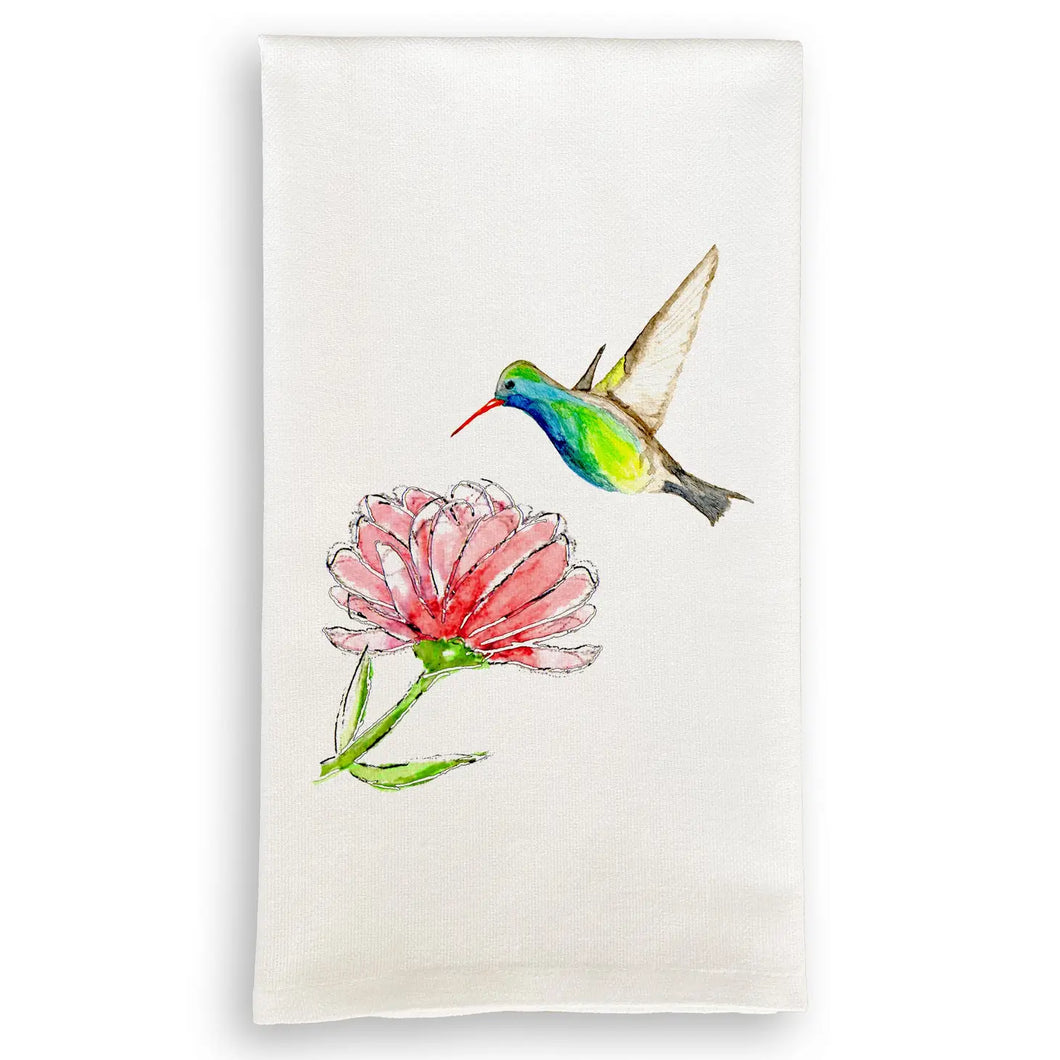 Hummingbird with Flower Dish Towel