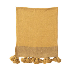 Woven Recycled Cotton Throw with Tassels