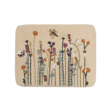 Load image into Gallery viewer, Cotton Upholstered Stool w/ Floral Embroidery
