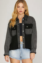 Load image into Gallery viewer, Black Textured Washed Jacket
