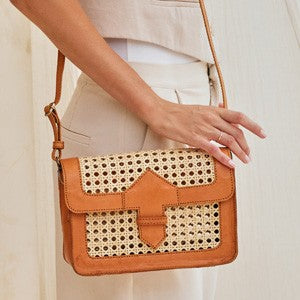 Cane Weave Clutch Crossbody