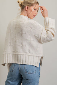 Cross Pattern Knit Sweater