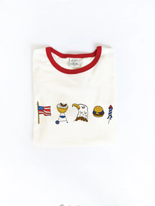 Patriotic Row Ringer Tee