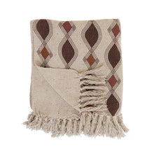 Load image into Gallery viewer, Recycled Cotton Blend Throw w/Pattern and Fringe
