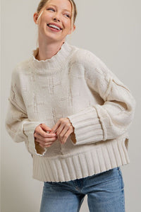 Cross Pattern Knit Sweater