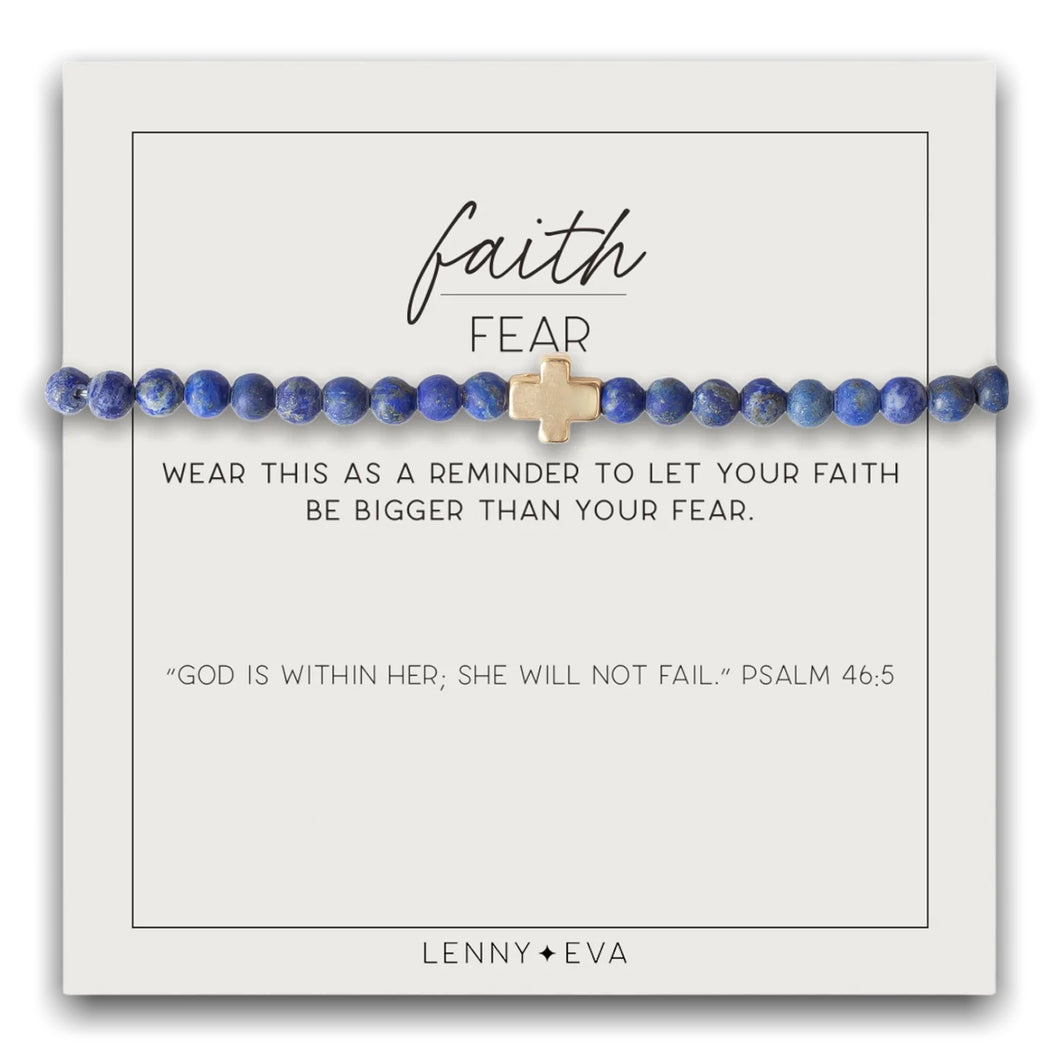 Faith Over Fear Bracelet - Lapis Lazuli