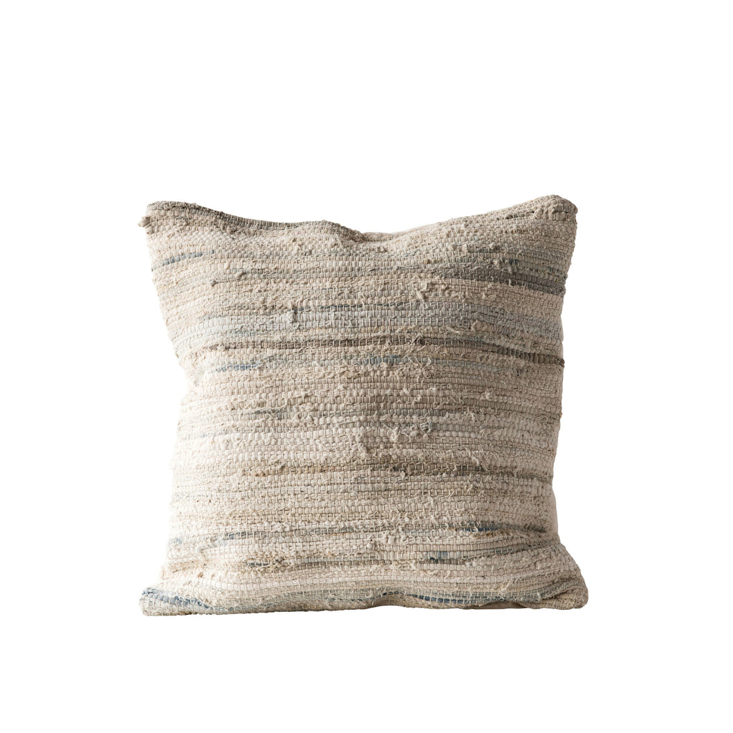 Recycled Cotton and Canvas Chindi Pillow